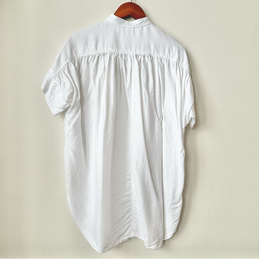 ARITZIA | WILFRED WHITE BERTILLON OVERSIZED BUTTON UP BLOUSE TUNIC LINEN-LIKE - Picture 2 of 13